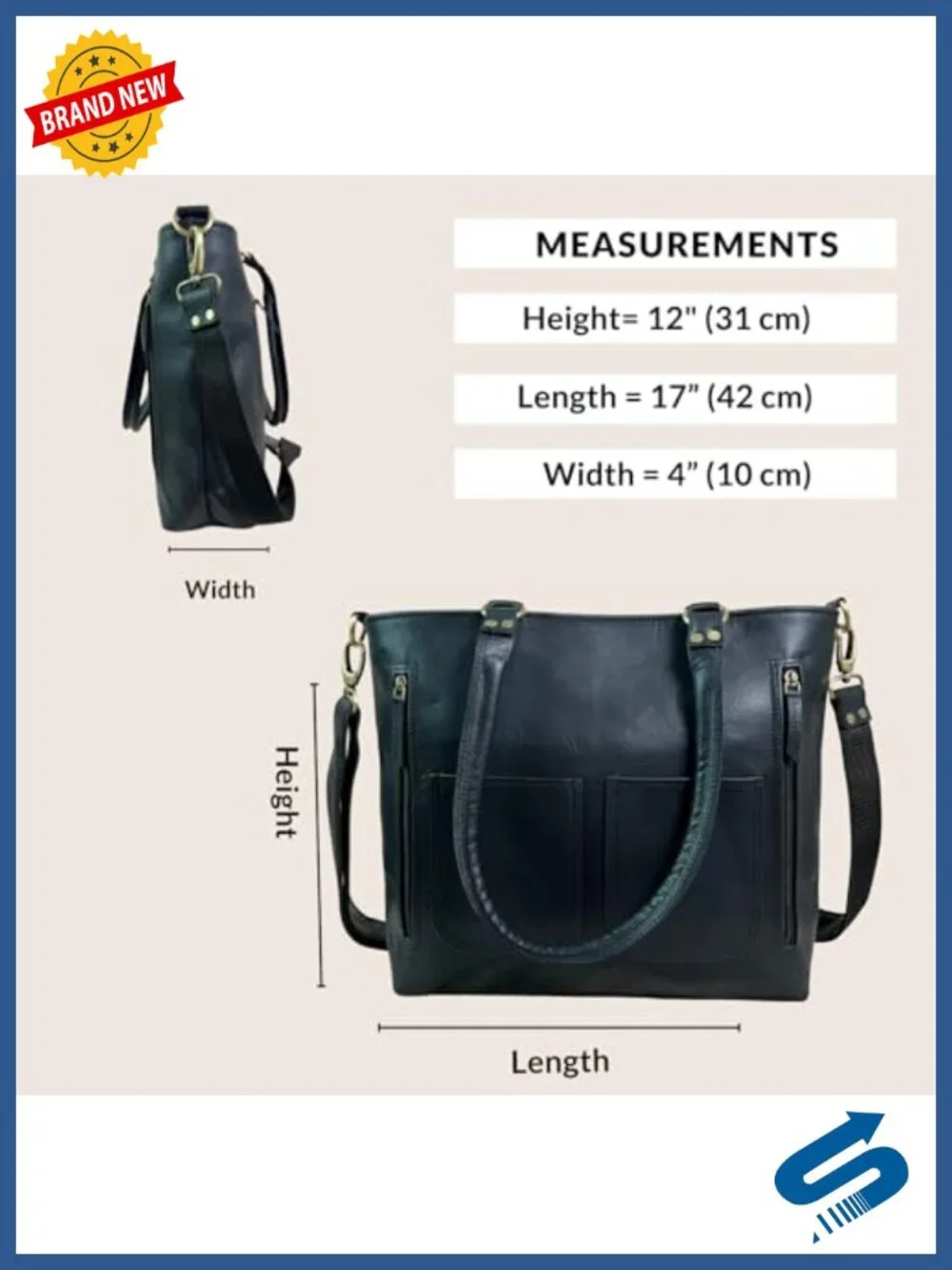 Genuine Leather Satchel Shoulder Bag Handbag Tote Crossbody